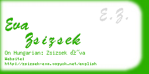 eva zsizsek business card